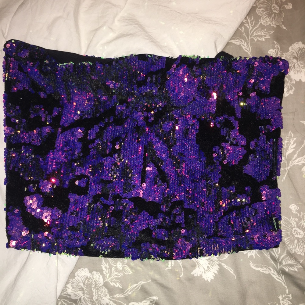 colorful sequin tube tops
